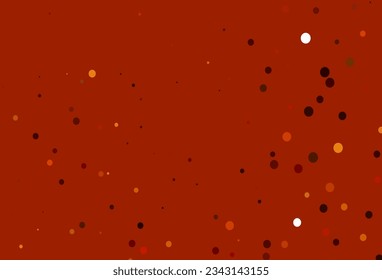 Light Orange vector backdrop with dots. Glitter abstract illustration with blurred drops of rain. Pattern of water, rain drops.