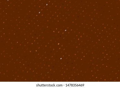 Light Orange vector backdrop with english symbols. Abstract illustration with colored latin alphabet. Pattern for ads, poster, banner of books.