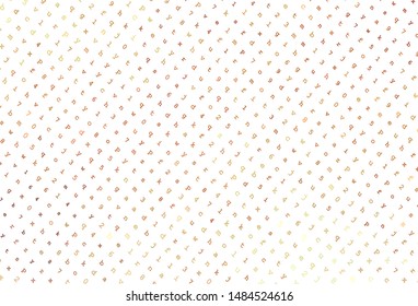 Light Orange vector backdrop with english symbols. Abstract illustration with colored latin alphabet. Smart design for promotion of university.