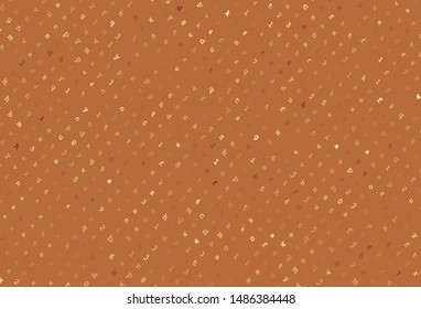 Light Orange vector backdrop with english symbols. Abstract illustration with colored latin alphabet. Smart design for promotion of university.