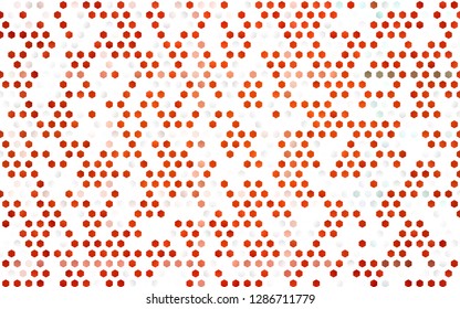 Light Orange vector backdrop with hexagons. Illustration with set of colorful hexagons. Pattern can be used for landing pages.