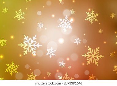 Light Orange vector backdrop in holiday style. A Smart Illustration with gradient Christmas elements. Pattern for booklets, leaflets of education.