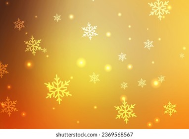 Fondo vectorial de color naranja claro en estilo de vacaciones. Una Ilustración inteligente con elementos de Navidad degradados. Mejor diseño para un afiche de la universidad, pancarta.
