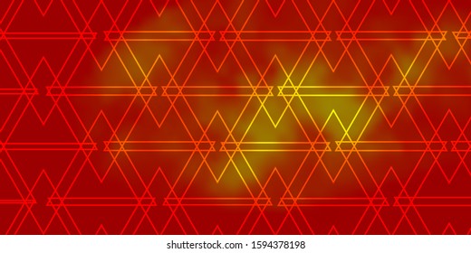 Light Orange vector backdrop with lines, triangles. Beautiful illustration with triangles in nature style. Template for wallpapers.
