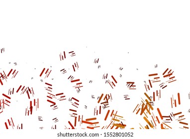 Light Orange vector backdrop with long lines. Shining colored illustration with narrow lines. Best design for your ad, poster, banner.