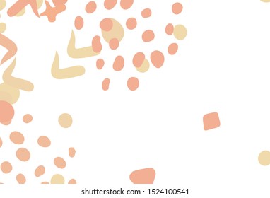 Light Orange vector backdrop with memphis shapes. Colorful chaotic forms with gradient in modern style. Simple design for your web site.