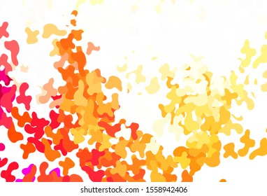 Light Orange vector backdrop with memphis shapes. Illustration with colorful gradient shapes in abstract style. Best smart design for your business.
