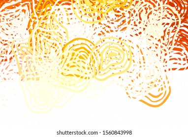 Light Orange vector backdrop with memphis shapes. Illustration with colorful gradient shapes in abstract style. Elegant design for wallpapers.