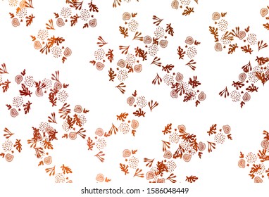 Light Orange vector backdrop with memphis shapes. Colorful chaotic forms with gradient in modern style. Elegant design for wallpapers.