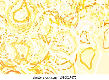 Light Orange vector backdrop with memphis shapes. Decorative design in abstract style with random forms. Modern design for your business card.