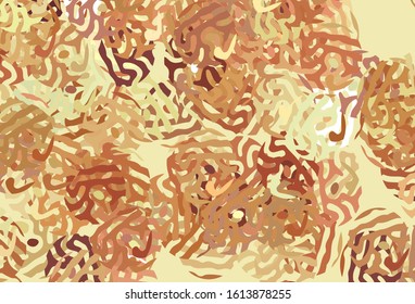 Light Orange vector backdrop with memphis shapes. Illustration with colorful gradient shapes in abstract style. Elegant design for wallpapers.