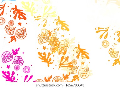 Light Orange vector backdrop with memphis shapes. Illustration with colorful gradient shapes in abstract style. Best smart design for your business.