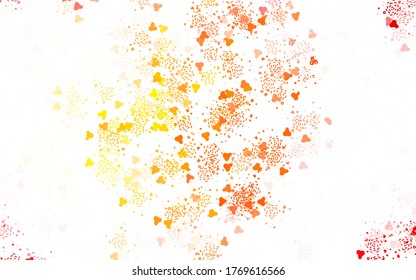 Light Orange vector backdrop with memphis shapes. Colorful chaotic forms with gradient in modern style. Simple design for your web site.