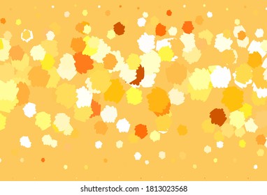 Light Orange vector backdrop with memphis shapes. Colorful chaotic forms with gradient in modern style. Modern design for your business card.