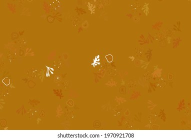 Light Orange vector backdrop with memphis shapes. Decorative design in abstract style with random forms. Simple design for your web site.