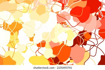 Light Orange vector backdrop with memphis shapes. Modern abstract illustration with colorful random forms. Best smart design for your business.