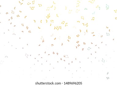 Light Orange vector backdrop with music notes. Modern abstract illustration with melody keys. Pattern for festival leaflets.