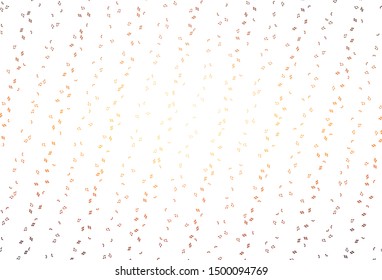 Light Orange vector backdrop with music notes. Abstract illustration with colorful symbols of melody. Modern design for wallpapers.
