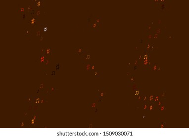 Light Orange vector backdrop with music notes. Isolated colorful music keys on abstract background. Pattern for festival leaflets.