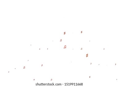 Light Orange vector backdrop with music notes. Abstract illustration with colorful symbols of melody. Pattern for school ad, booklets.