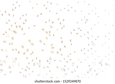Light Orange vector backdrop with music notes. Isolated colorful music keys on abstract background. Modern design for wallpapers.