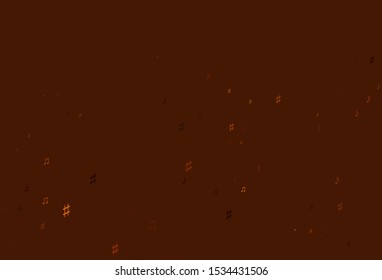 Light Orange vector backdrop with music notes. Abstract illustration with colorful symbols of melody. Template for fasion magazines.