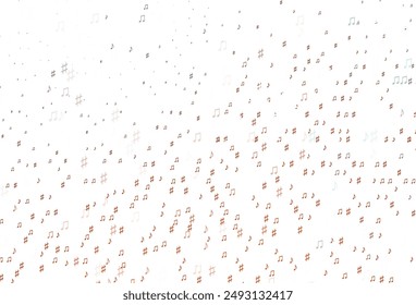 Light Orange vector backdrop with music notes. Shining illustration of colorful gradient music notes. Template for fasion magazines.