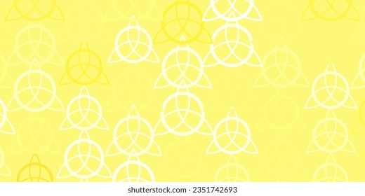 Light Orange vector backdrop with mystery symbols. Abstract illustration with gothic gradient shapes. Background for esoteric, mystic designs.