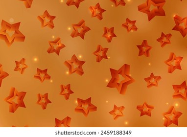 Light Orange vector backdrop with small and big stars. Shining colored illustration with stars. Pattern for astronomy websites.