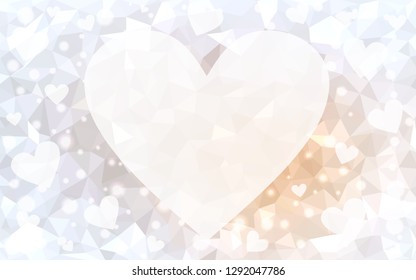 Light Orange vector  backdrop with sweet hearts. Illustration with hearts in love concept for valentine's day. Design for ad, poster, banner of Valentine Day.
