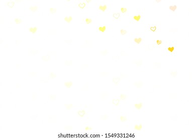 Light Orange vector backdrop with sweet hearts. Beautiful colored illustration with hearts in celebration style. Design for ad, poster, banner of Valentine Day.