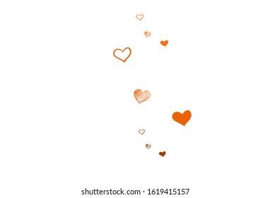 Light Orange vector backdrop with sweet hearts. Smart illustration with gradient hearts in valentine style. Template for Valentine's greeting postcards.