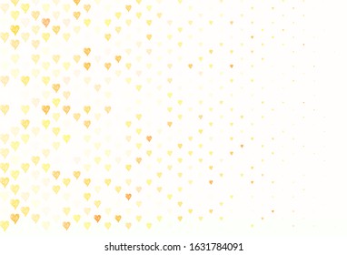 Light Orange vector backdrop with sweet hearts. Smart illustration with gradient hearts in valentine style. Pattern for carnival, festival romantic leaflets.