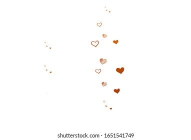 Light Orange vector backdrop with sweet hearts. Decorative design with hearts in simple style . Pattern for marriage gifts, congratulations.