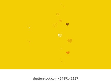 Light Orange vector backdrop with sweet hearts. Smart illustration with gradient hearts in valentine style. Pattern for marriage gifts, congratulations.