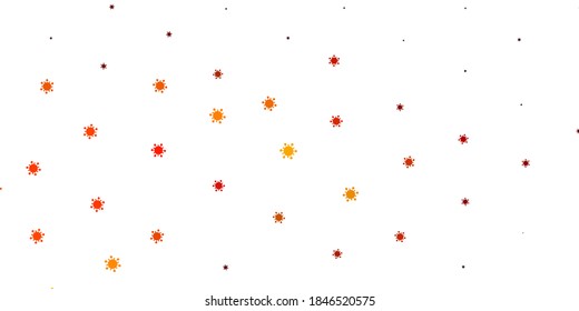 Light orange vector backdrop with virus symbols. Colorful abstract illustration with gradient medical shapes. Best design for quarantine events.