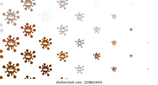 Light orange vector backdrop with virus symbols. Colorful  gradient illness symbols in simple abstract style. Simple design against epidemic information.