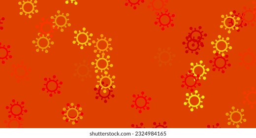Light orange vector backdrop with virus symbols. Simple design in abstract style with infection forms. Design for biohazard warning.