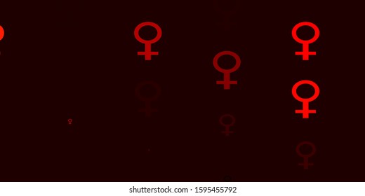Light Orange vector backdrop with woman's power symbols. Abstract illustration with a depiction of women's power. Background for ui designers.