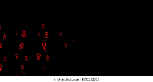 Light Orange vector backdrop with woman's power symbols. Abstract illustration with a depiction of women's power. Background for International Women’s Day.