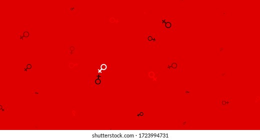 Light Orange vector backdrop with woman's power symbols. Abstract illustration with a depiction of women's power. Elegant design for wallpapers.