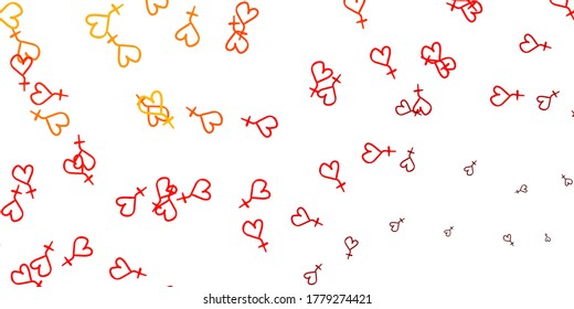 Light Orange vector backdrop with woman's power symbols. Abstract illustration with a depiction of women's power. Design for International Women’s Day.