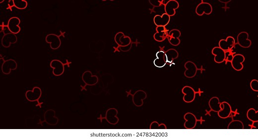 Light Orange vector backdrop with woman's power symbols. Abstract illustration with a depiction of women's power. Elegant design for wallpapers.