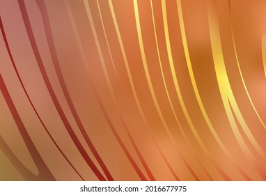 Light Orange vector backdrop with wry lines. Creative illustration in halftone style with gradient. Best design for your business.