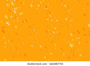 Light Orange vector background with 30, 50, 90 % signs of sales. Abstract illustration with colorful gradient symbols of sales. Backdrop for mega promotions, discounts.