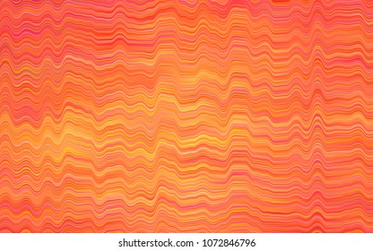 Light Orange vector background with abstract lines. Shining crooked illustration in marble style. Brand-new design for your ads, poster, banner.