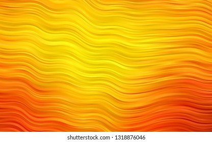 Light Orange vector background with abstract lines. Geometric illustration in marble style with gradient.  Textured wave pattern for backgrounds.