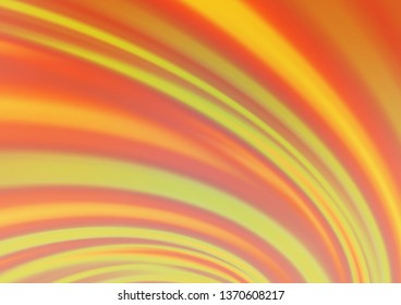 Light Orange vector background with abstract lines. A sample with blurred bubble shapes. Textured wave pattern for backgrounds.
