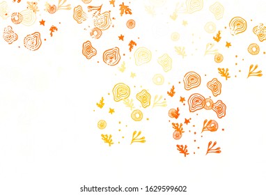 Light Orange vector background with abstract shapes. Decorative design in abstract style with random forms. Background for a cell phone.