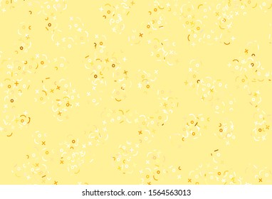 Light Orange vector background with arithmetic signs. Shining colorful illustration with isolated Digit signs. Pattern for posters, banners of math books.